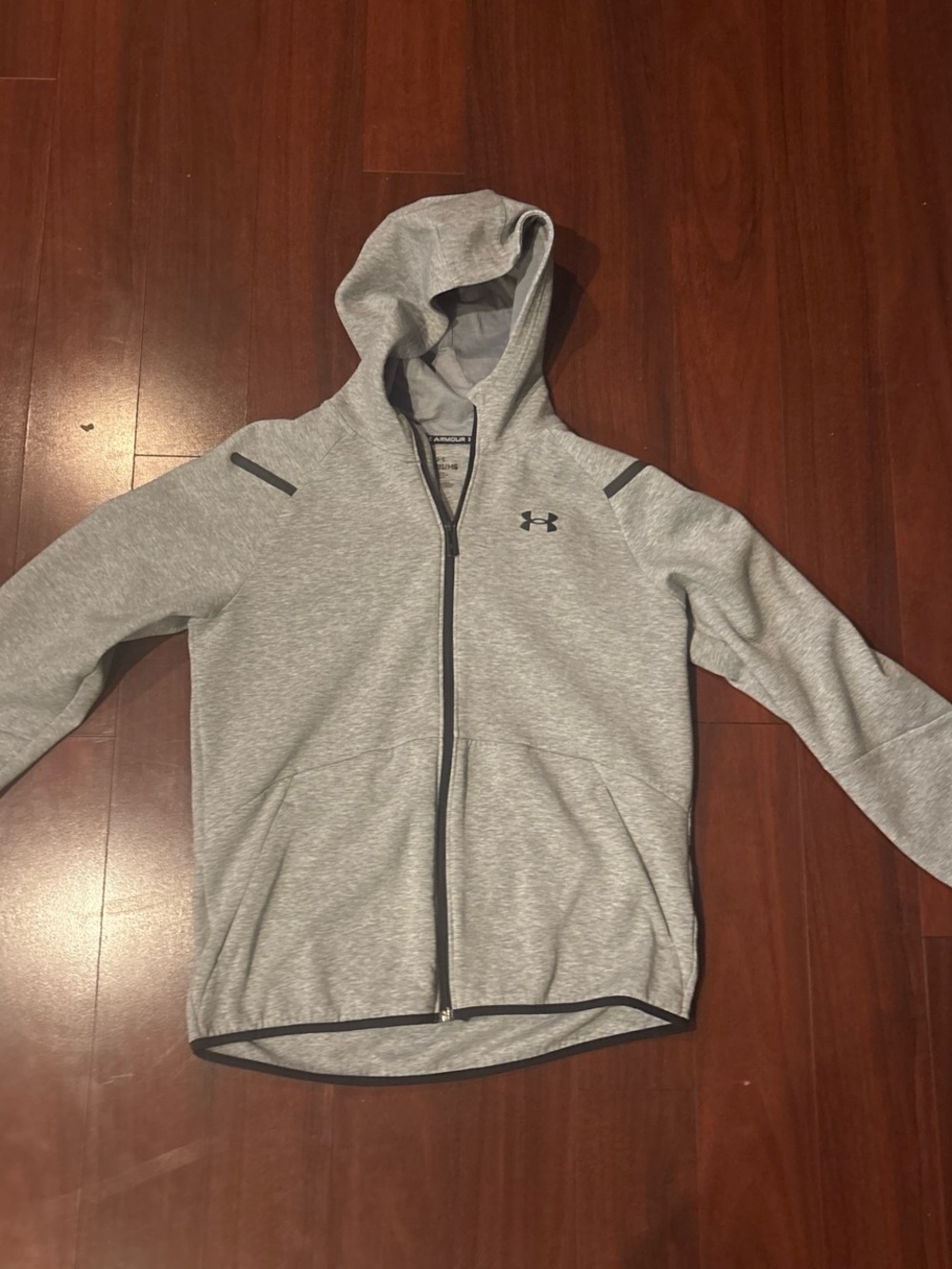 Under Armour Light Gray Youth Full-Zip Hooded Sweatshirt